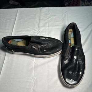 Vox Black Slip-On Sneakers with White Accents